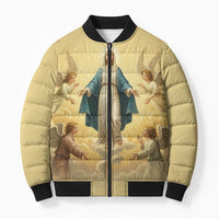Blessed Virgin Mary Bomber Puffer Jacket Falling Asleep of the Mother of God - Wonder Print Shop
