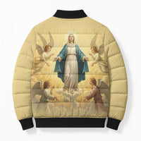 Blessed Virgin Mary Bomber Puffer Jacket Falling Asleep of the Mother of God - Wonder Print Shop