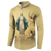 Blessed Virgin Mary Button Sweatshirt Falling Asleep of the Mother of God - Wonder Print Shop