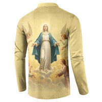 Blessed Virgin Mary Button Sweatshirt Falling Asleep of the Mother of God - Wonder Print Shop