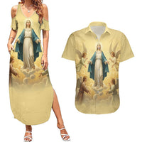 Blessed Virgin Mary Couples Matching Summer Maxi Dress and Hawaiian Shirt Falling Asleep of the Mother of God - Wonder Print Shop