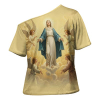 Blessed Virgin Mary Cross Shoulder Shirt Falling Asleep of the Mother of God - Wonder Print Shop