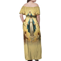 Blessed Virgin Mary Family Matching Off Shoulder Maxi Dress and Hawaiian Shirt Falling Asleep of the Mother of God - Wonder Print Shop