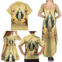 Blessed Virgin Mary Family Matching Summer Maxi Dress and Hawaiian Shirt Falling Asleep of the Mother of God - Wonder Print Shop