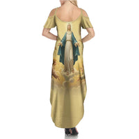 Blessed Virgin Mary Family Matching Summer Maxi Dress and Hawaiian Shirt Falling Asleep of the Mother of God - Wonder Print Shop