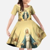 Blessed Virgin Mary Kid Short Sleeve Dress Falling Asleep of the Mother of God - Wonder Print Shop