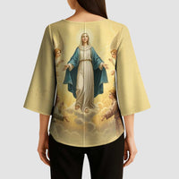 Blessed Virgin Mary Kimono Sleeve Blouse Falling Asleep of the Mother of God - Wonder Print Shop