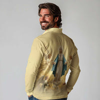 Blessed Virgin Mary Long Sleeve Polo Shirt Falling Asleep of the Mother of God - Wonder Print Shop