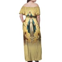 Blessed Virgin Mary Off Shoulder Maxi Dress Falling Asleep of the Mother of God - Wonder Print Shop