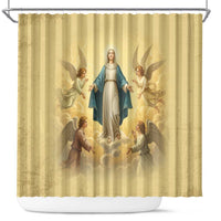 Blessed Virgin Mary Shower Curtain Falling Asleep of the Mother of God - Wonder Print Shop