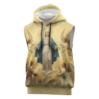 Blessed Virgin Mary Sleeveless Hoodie Falling Asleep of the Mother of God - Wonder Print Shop