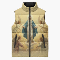 Blessed Virgin Mary Sleeveless Puffer Jacket Falling Asleep of the Mother of God - Wonder Print Shop