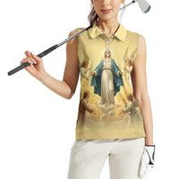 Blessed Virgin Mary Women Sleeveless Polo Shirt Falling Asleep of the Mother of God - Wonder Print Shop