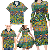 Africa Tribal Mixed Pattern Family Matching Long Sleeve Bodycon Dress and Hawaiian Shirt - Wonder Print Shop