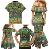 Africa Tribal Mixed Pattern Family Matching Mermaid Dress and Hawaiian Shirt - Wonder Print Shop