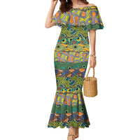 Africa Tribal Mixed Pattern Family Matching Mermaid Dress and Hawaiian Shirt - Wonder Print Shop