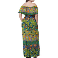 Africa Tribal Mixed Pattern Family Matching Off Shoulder Maxi Dress and Hawaiian Shirt - Wonder Print Shop