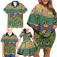 Africa Tribal Mixed Pattern Family Matching Off Shoulder Short Dress and Hawaiian Shirt - Wonder Print Shop