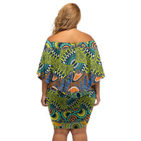 Africa Tribal Mixed Pattern Family Matching Off Shoulder Short Dress and Hawaiian Shirt - Wonder Print Shop