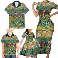 Africa Tribal Mixed Pattern Family Matching Short Sleeve Bodycon Dress and Hawaiian Shirt - Wonder Print Shop