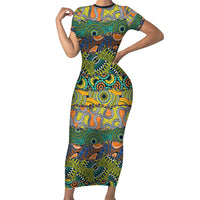 Africa Tribal Mixed Pattern Family Matching Short Sleeve Bodycon Dress and Hawaiian Shirt - Wonder Print Shop