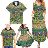 Africa Tribal Mixed Pattern Family Matching Summer Maxi Dress and Hawaiian Shirt - Wonder Print Shop