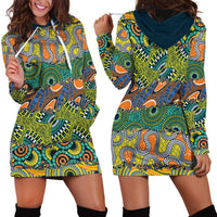 Africa Tribal Mixed Pattern Hoodie Dress - Wonder Print Shop