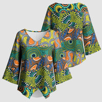 Africa Tribal Mixed Pattern Kimono Sleeve Blouse - Wonder Print Shop