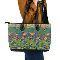 Africa Tribal Mixed Pattern Leather Tote Bag - Wonder Print Shop