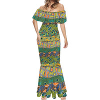 Africa Tribal Mixed Pattern Mermaid Dress - Wonder Print Shop