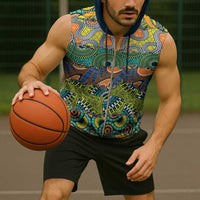 Africa Tribal Mixed Pattern Sleeveless Zip Hoodie - Wonder Print Shop