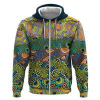 Africa Tribal Mixed Pattern Zip Hoodie - Wonder Print Shop