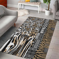 Africa Tribal Pattern Mixed Leopard Skin Area Rug - Wonder Print Shop