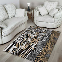 Africa Tribal Pattern Mixed Leopard Skin Area Rug - Wonder Print Shop
