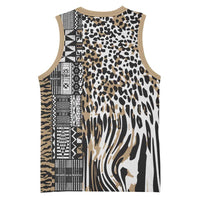 Africa Tribal Pattern Mixed Leopard Skin Basketball Jersey - Wonder Print Shop