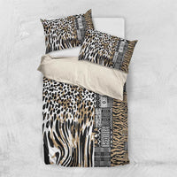 Africa Tribal Pattern Mixed Leopard Skin Bedding Set - Wonder Print Shop