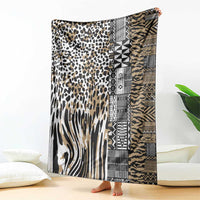Africa Tribal Pattern Mixed Leopard Skin Blanket - Wonder Print Shop