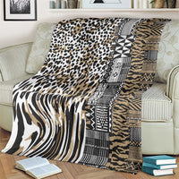 Africa Tribal Pattern Mixed Leopard Skin Blanket - Wonder Print Shop