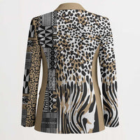 Africa Tribal Pattern Mixed Leopard Skin Blazer - Wonder Print Shop