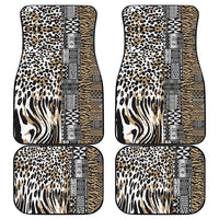 Africa Tribal Pattern Mixed Leopard Skin Car Mats - Wonder Print Shop