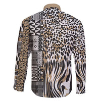 Africa Tribal Pattern Mixed Leopard Skin Family Matching Short Sleeve Bodycon Dress and Hawaiian Shirt - Wonder Print Shop