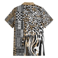 Africa Tribal Pattern Mixed Leopard Skin Hawaiian Shirt - Wonder Print Shop