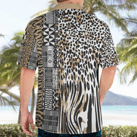 Africa Tribal Pattern Mixed Leopard Skin Hawaiian Shirt - Wonder Print Shop