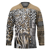 Africa Tribal Pattern Mixed Leopard Skin Hockey Jersey - Wonder Print Shop