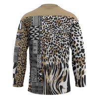 Africa Tribal Pattern Mixed Leopard Skin Hockey Jersey - Wonder Print Shop