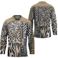 Africa Tribal Pattern Mixed Leopard Skin Hockey Jersey - Wonder Print Shop