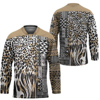 Africa Tribal Pattern Mixed Leopard Skin Hockey Jersey - Wonder Print Shop