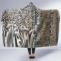 Africa Tribal Pattern Mixed Leopard Skin Hooded Blanket - Wonder Print Shop