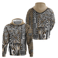 Africa Tribal Pattern Mixed Leopard Skin Hoodie - Wonder Print Shop