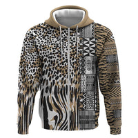 Africa Tribal Pattern Mixed Leopard Skin Hoodie - Wonder Print Shop
